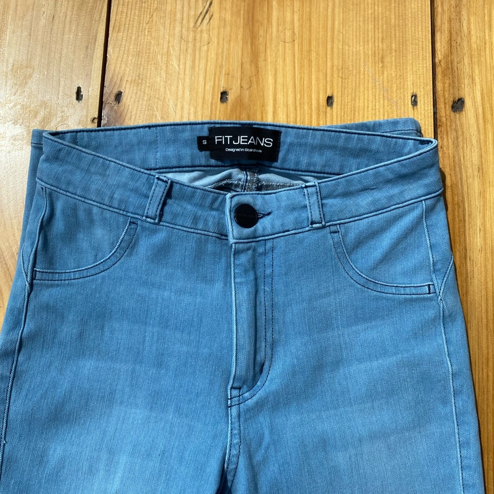 Light baby blue fit jeans stretch high waisted